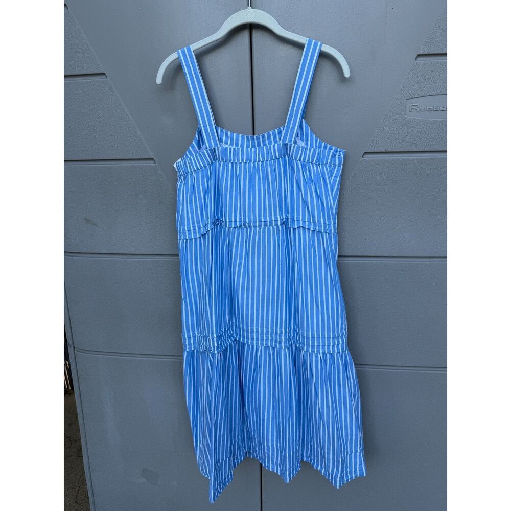 NWT Pact Sunset Easy Blue White Striped Cami Dress Tiered Organic Cotton Boho M - Picture 5 of 12